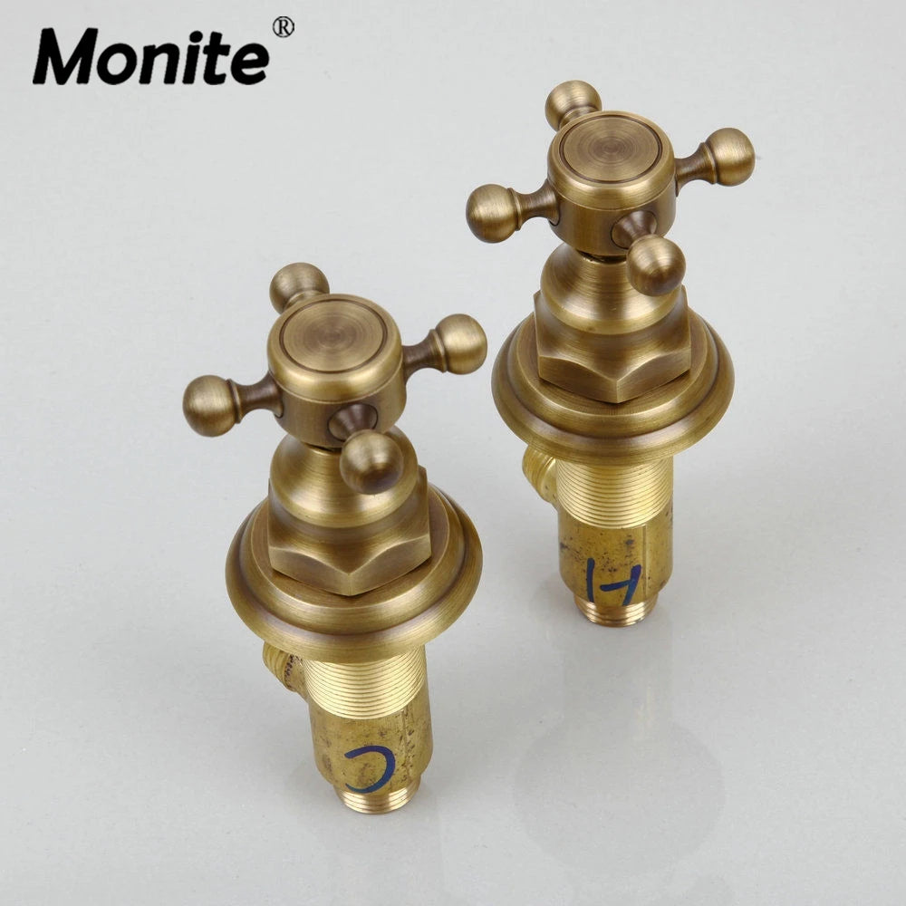 Antique Brass Bathroom Strainer Basin Mixer Tap Handle Unique Design Kitchen Mixer Handle Shower Faucet Hand Chrome Golden
