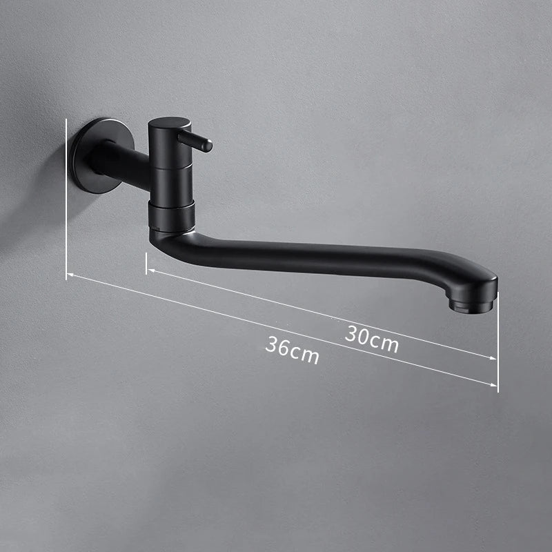 Bidcock Faucet Black Taps Bathroom Mop Faucet Washing Machine Faucet Outdoor Faucet for Garden 304 Stainless Steel