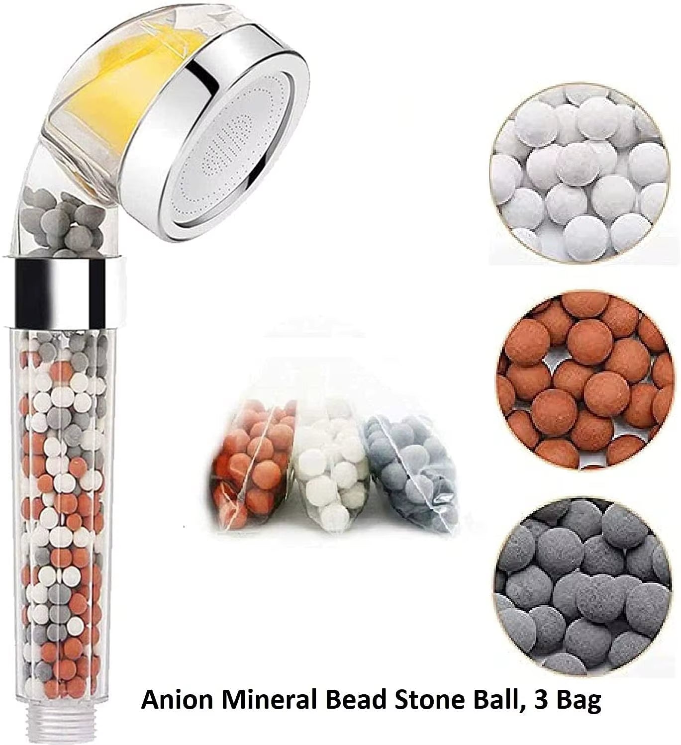 Shower Head Replacement Beads Filter Energy Anion Mineralized Negative Ions Ceramic Balls Bathroom Water Purification Stones