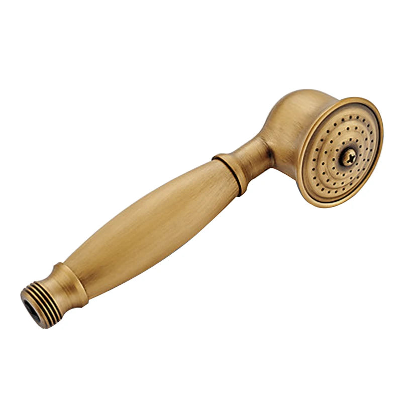 Antique Brass Rainfall Shower Head 3-Way Faucet Diverter Valve Wall Mount Brass Fixer Bracket Handshower Brass Shower Arm