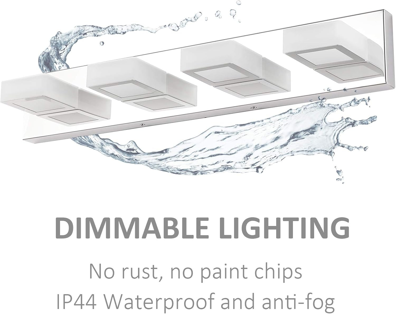 Dimmable Bathroom Lights Modern 4 Lights Vanity Lights Fixtures Acrylic Rotable 360° LED Modern Vanity Lighting for Bathroom