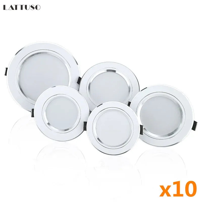 10Pcs/Lot LED Downlight 5W 9W 12W 15W 18W Recessed round Led Ceiling Lamp AC 220V-240V Indoor Lighting Warm White Cold White