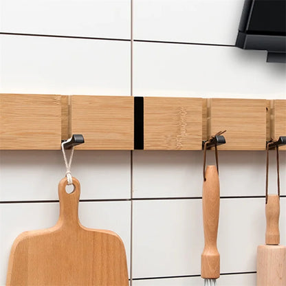 Foldable Coat Rack Bamboo Hallway Hat Hook Hanger Bedroom Door Wall-Mounting Hook Corner Room Kitchen Toilet Wall Brack Hook