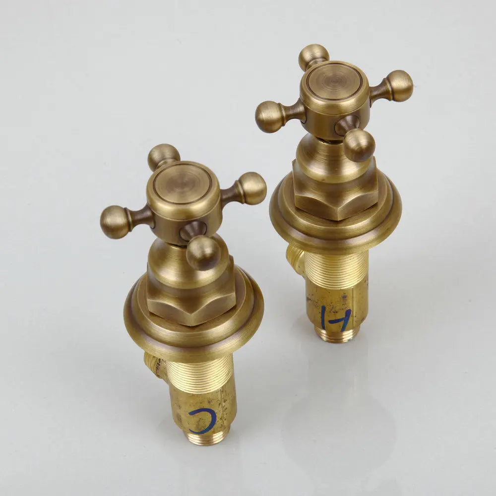 Antique Brass Bathroom Strainer Basin Mixer Tap Handle Unique Design Kitchen Mixer Handle Shower Faucet Hand Chrome Golden