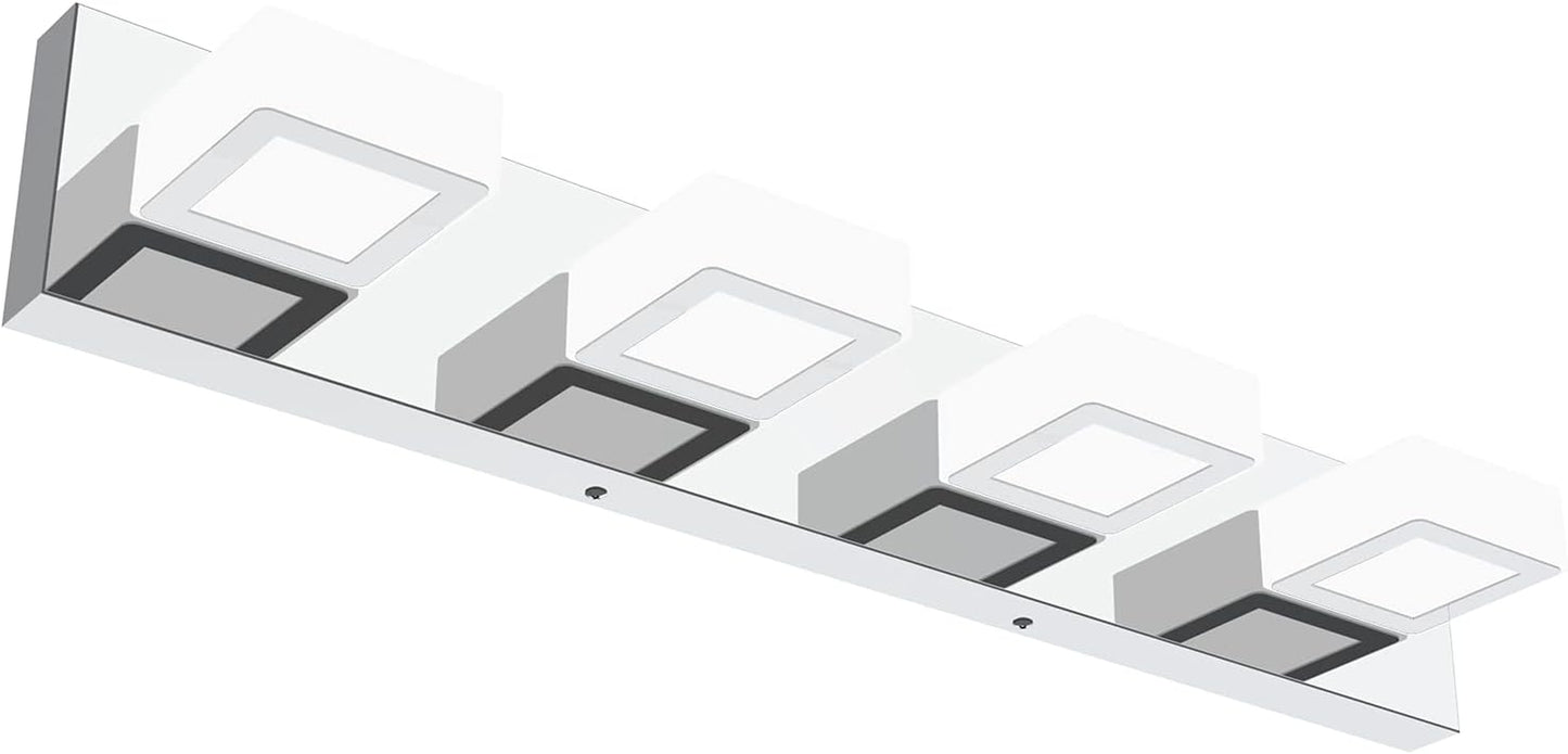 Dimmable Bathroom Lights Modern 4 Lights Vanity Lights Fixtures Acrylic Rotable 360° LED Modern Vanity Lighting for Bathroom