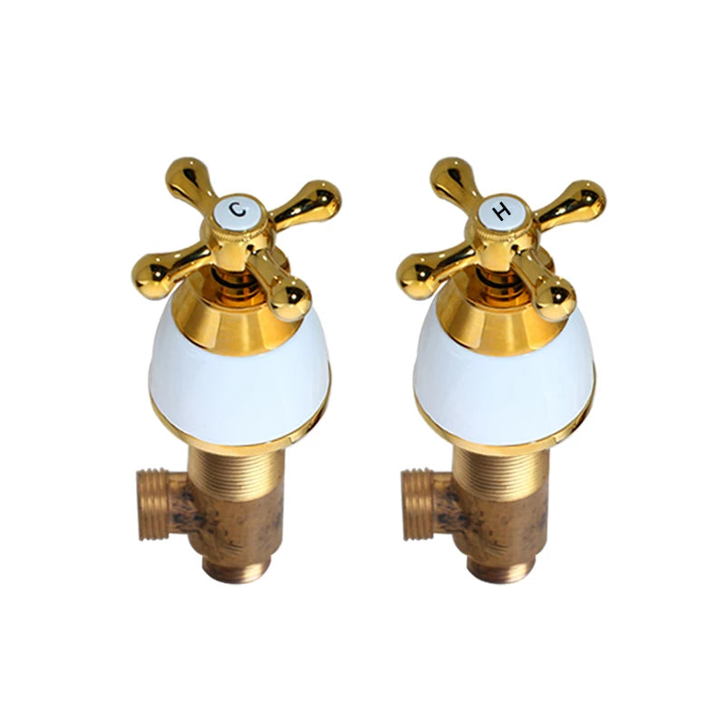 Antique Brass Bathroom Strainer Basin Mixer Tap Handle Unique Design Kitchen Mixer Handle Shower Faucet Hand Chrome Golden