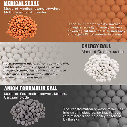 Shower Head Replacement Beads Filter Energy Anion Mineralized Negative Ions Ceramic Balls Bathroom Water Purification Stones