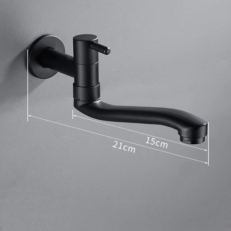 Bidcock Faucet Black Taps Bathroom Mop Faucet Washing Machine Faucet Outdoor Faucet for Garden 304 Stainless Steel