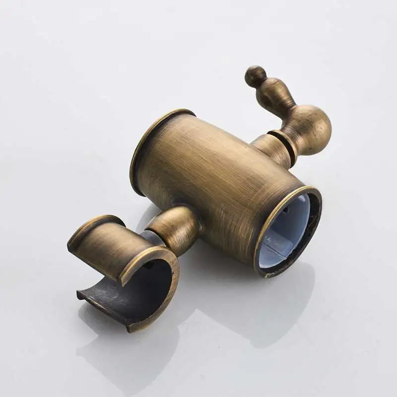 Antique Brass Rainfall Shower Head 3-Way Faucet Diverter Valve Wall Mount Brass Fixer Bracket Handshower Brass Shower Arm