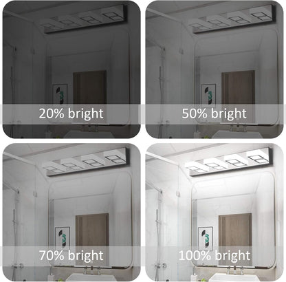 Dimmable Bathroom Lights Modern 4 Lights Vanity Lights Fixtures Acrylic Rotable 360° LED Modern Vanity Lighting for Bathroom