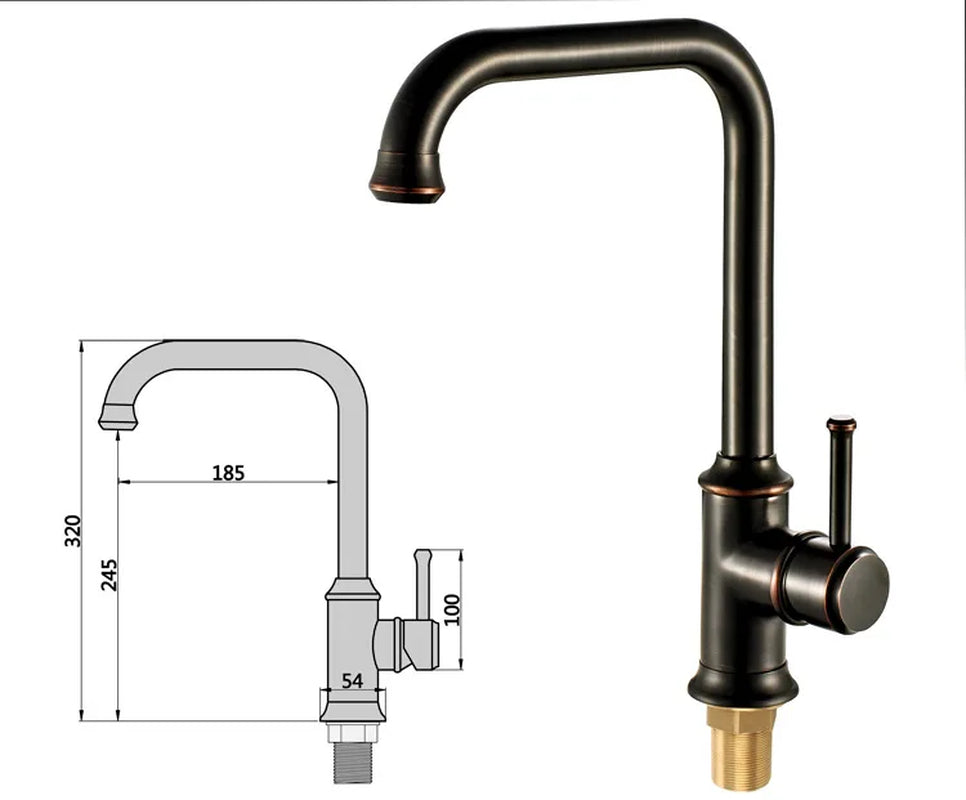 Antique Brass Bathroom Kitchen Basin Sink Faucet Mixer Tap Single Handle Single Hole Solid Brass Deck Mounted