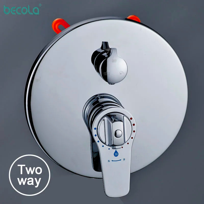 Concealed Mounted Mixerbrass Wall Box Mixing Valve Switch Valve Constant Temperature Shower Faucets Thermostatic Chrome 3 Ways