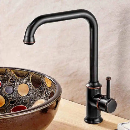Antique Brass Bathroom Kitchen Basin Sink Faucet Mixer Tap Single Handle Single Hole Solid Brass Deck Mounted