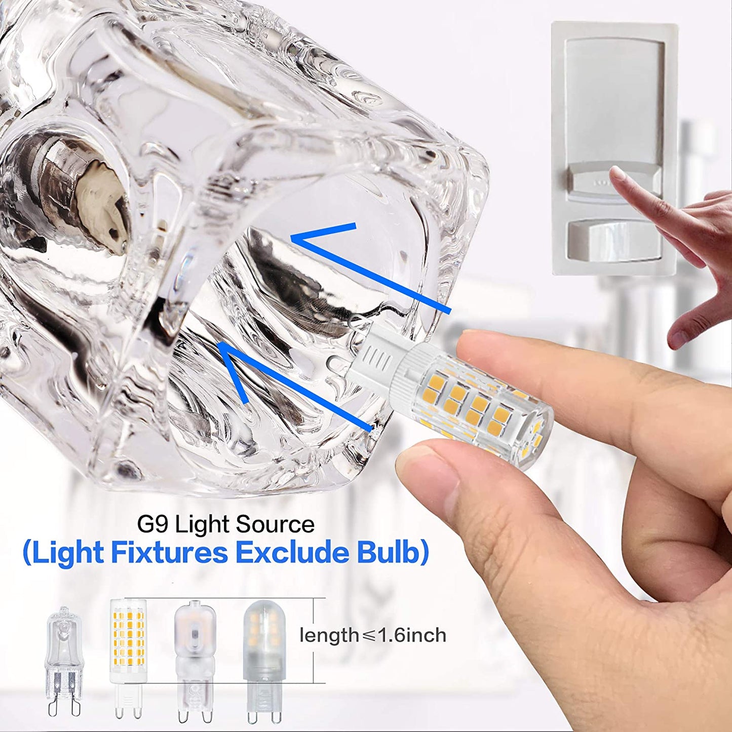 Crystal 4-Lights Bathroom Light Fixtures Chrome Vanity Light for Bathroom Modern Bath Wall Lighting over Mirror LED