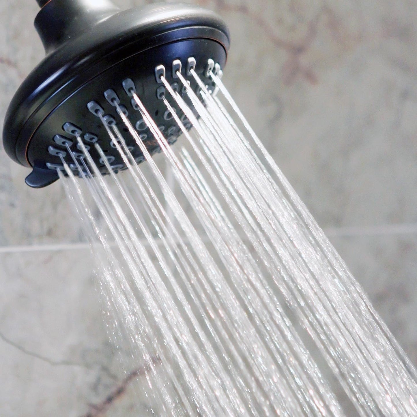 6 Function Luxury Shower Head - High Pressure Boosting, Adjustable Wall Mount, Bathroom Showerhead with Anti-Clog Nozzles for Low Flow Showers - 2.5 GPM - Oil-Rubbed Bronze