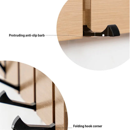 Foldable Coat Rack Bamboo Hallway Hat Hook Hanger Bedroom Door Wall-Mounting Hook Corner Room Kitchen Toilet Wall Brack Hook