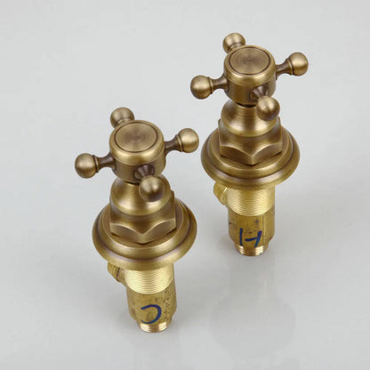 Antique Brass Bathroom Strainer Basin Mixer Tap Handle Unique Design Kitchen Mixer Handle Shower Faucet Hand Chrome Golden
