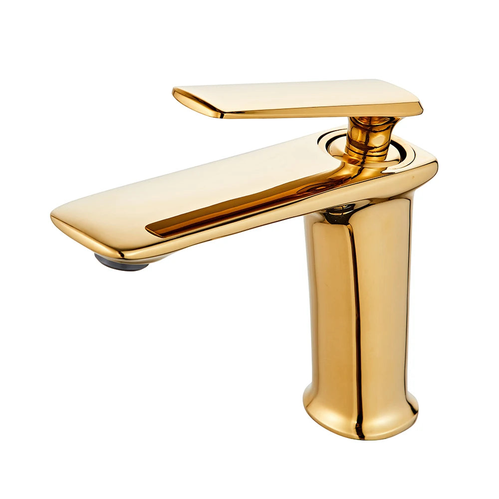 Luxury Black Rose Gold Wash Basin Taps Modern White Faucet Bathroom Luxury Basin Faucets Hot Cold Water Sink Tap Mixer