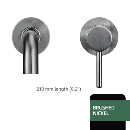 Basin Faucet Bathroom Mixer Sink Tap Wall Mounted Brass Matt Black with Single Handle Hot Cold Water White Rose Gold Set