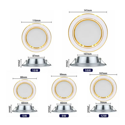 10Pcs/Lot LED Downlight 5W 9W 12W 15W 18W Recessed round Led Ceiling Lamp AC 220V-240V Indoor Lighting Warm White Cold White