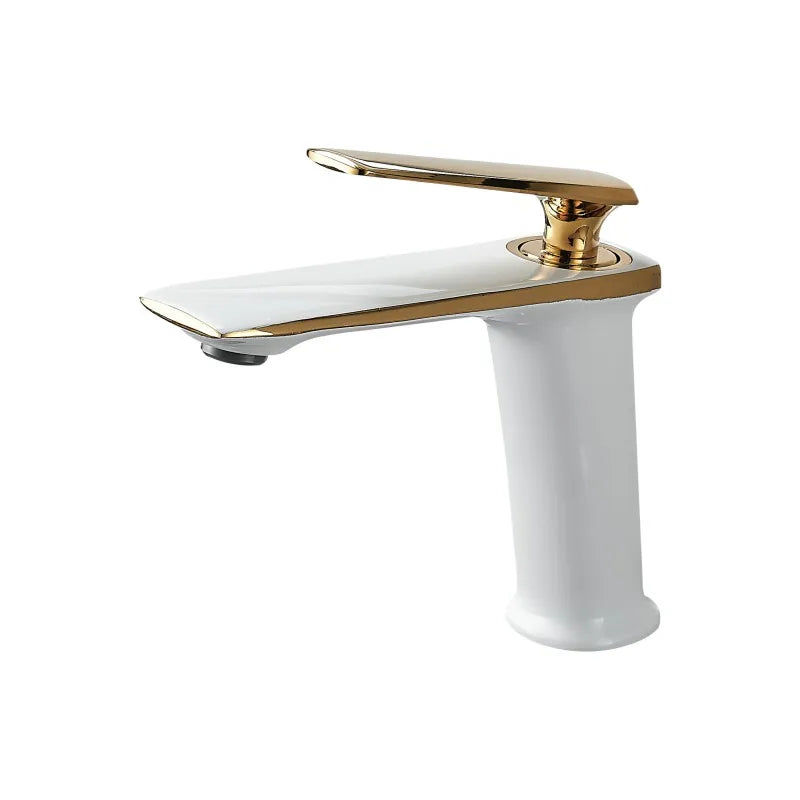 Luxury Black Rose Gold Wash Basin Taps Modern White Faucet Bathroom Luxury Basin Faucets Hot Cold Water Sink Tap Mixer