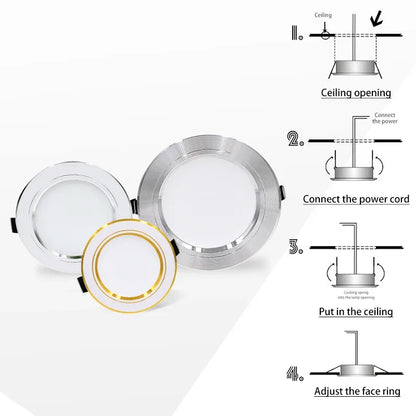 10Pcs/Lot LED Downlight 5W 9W 12W 15W 18W Recessed round Led Ceiling Lamp AC 220V-240V Indoor Lighting Warm White Cold White