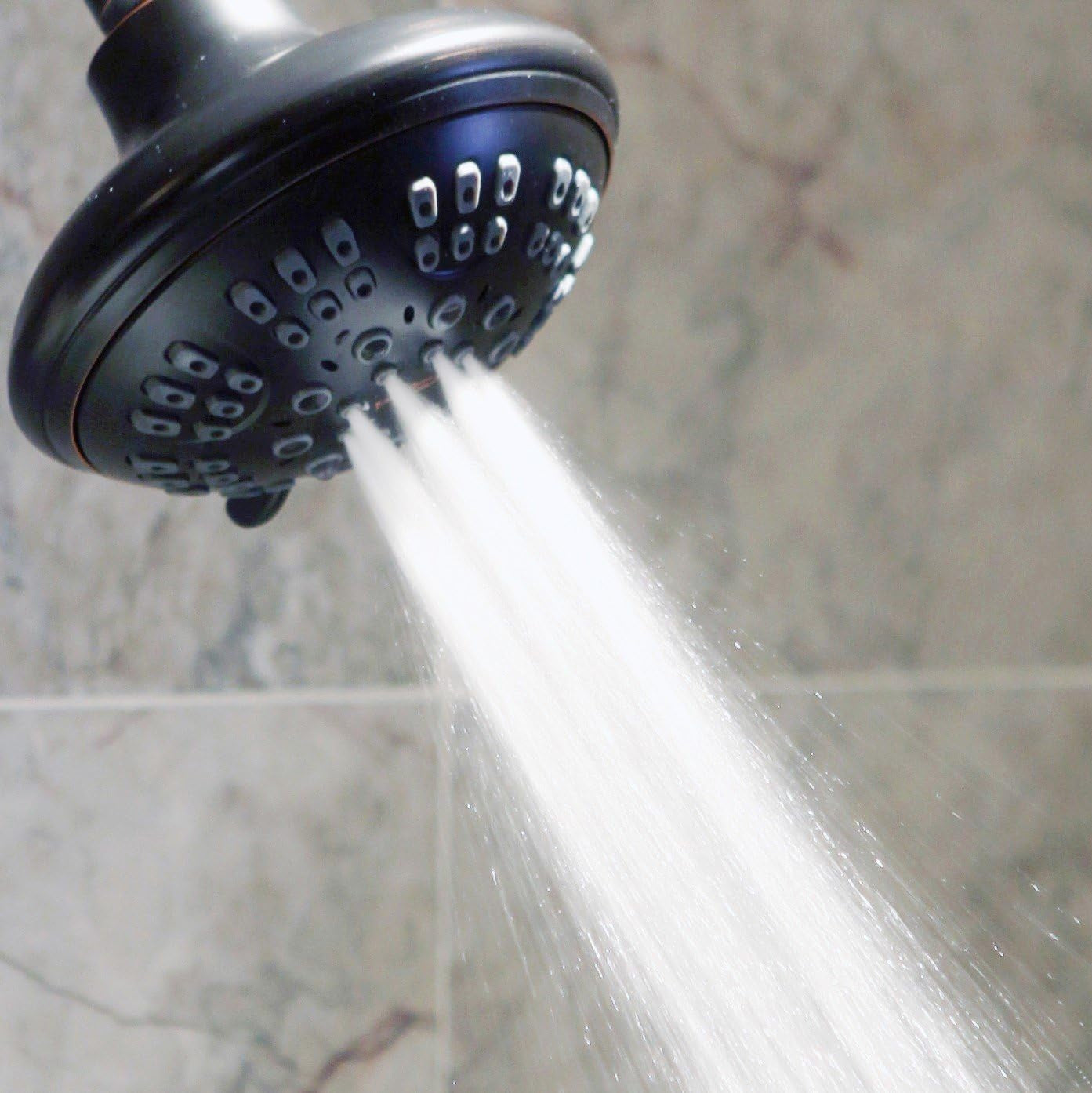 6 Function Luxury Shower Head - High Pressure Boosting, Adjustable Wall Mount, Bathroom Showerhead with Anti-Clog Nozzles for Low Flow Showers - 2.5 GPM - Oil-Rubbed Bronze