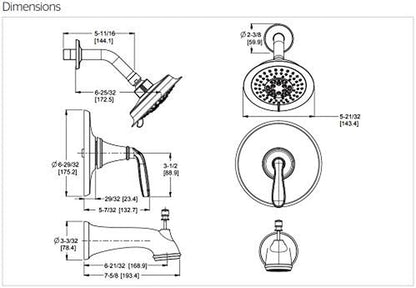 LG89-7MGK Northcott 1-Handle Shower, Trim Only, in Brushed Nickel