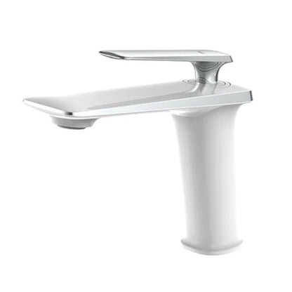Luxury Black Rose Gold Wash Basin Taps Modern White Faucet Bathroom Luxury Basin Faucets Hot Cold Water Sink Tap Mixer