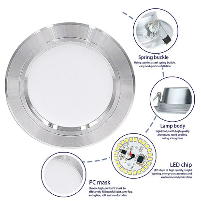 10Pcs/Lot LED Downlight 5W 9W 12W 15W 18W Recessed round Led Ceiling Lamp AC 220V-240V Indoor Lighting Warm White Cold White