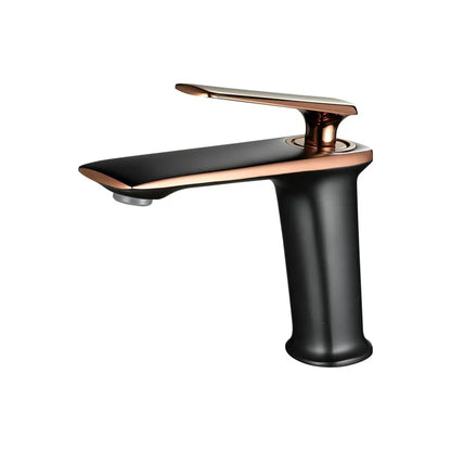 Luxury Black Rose Gold Wash Basin Taps Modern White Faucet Bathroom Luxury Basin Faucets Hot Cold Water Sink Tap Mixer