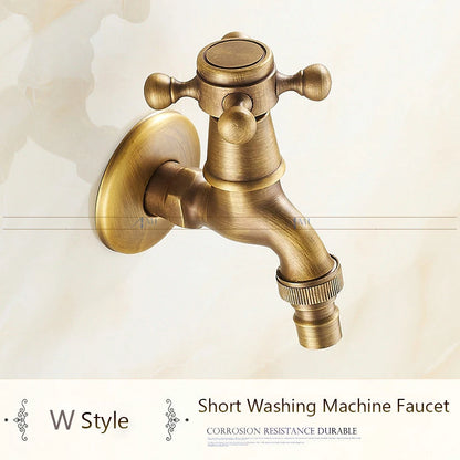 Antique Brass Dragon Carved Tap Faucet Garden Bibcock Washing Machine Faucet Outdoor Faucet Single Cold Tap 1016