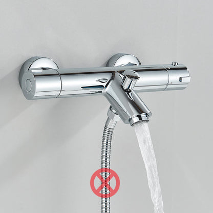 Chrome Thermostatic Shower Faucets Set Bathroom Thermostatic Mixer Tap Hot and Cold Bathroom Mixer Mixing Valve Bathtub Faucet